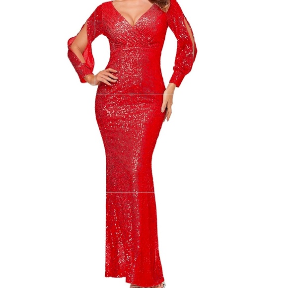Red sequin formal dress - Picture 1 of 4